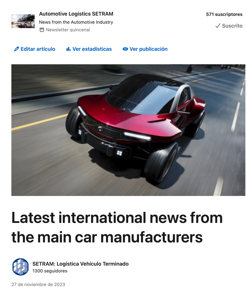 SETRAM Newsletter on Linkedin: Latest international news from the main car manufacturers